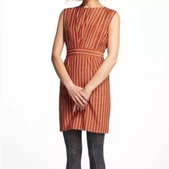 Rachel Comey Terracotta Striped Mini Dress - Picture 1 of 5